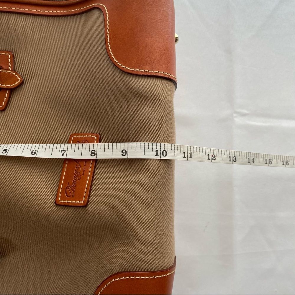 Dooney & Bourke Tan Taylor Shopper Canvas & Leather Large Satchel Tote Bag - Picture 14 of 15